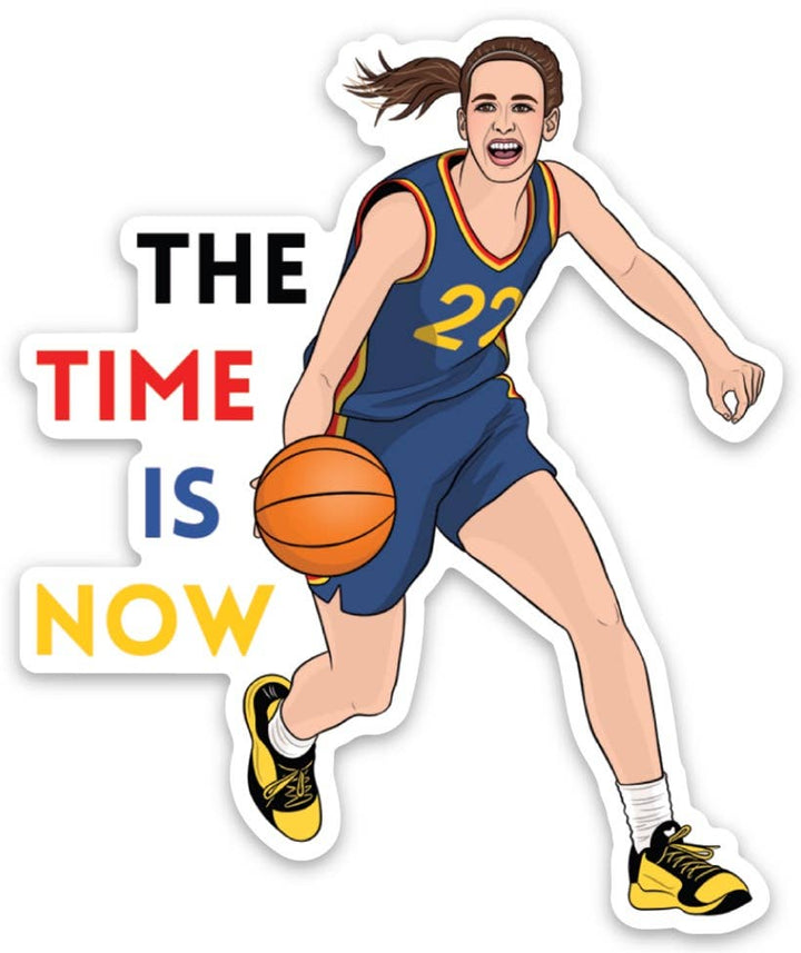 Caitlin Clark The Time Is Now Basketball Die Cut Sticker