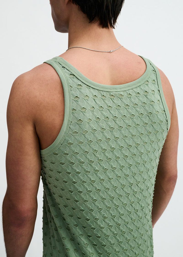 Cactus Stretch Ripped Knit Tank St-11141
