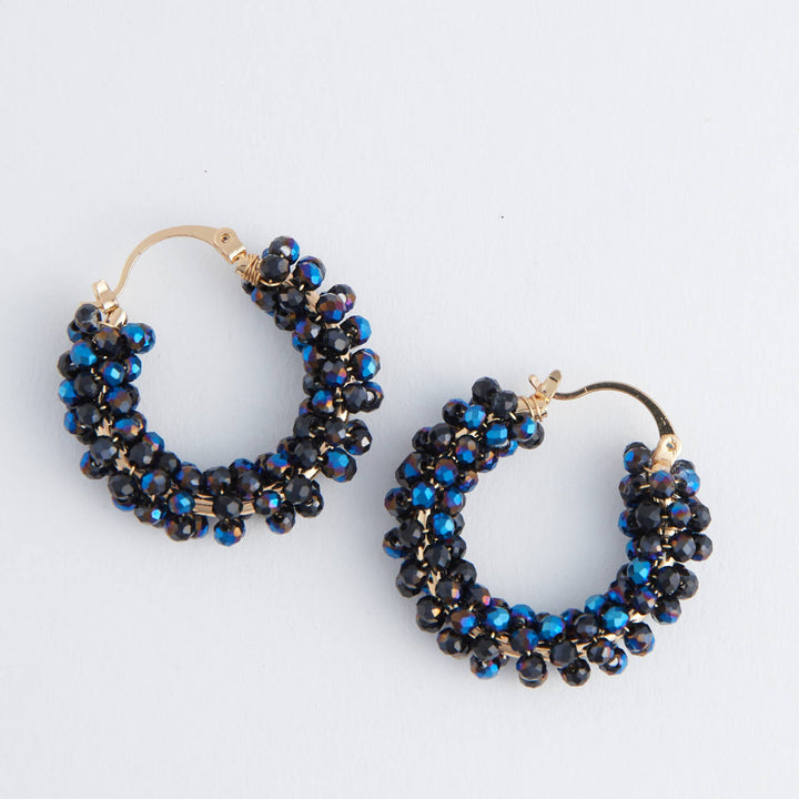 Caden Wrapped Beaded Hoop Earrings