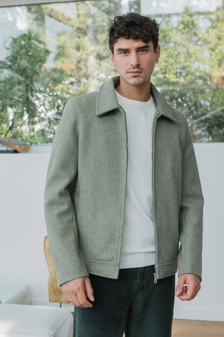 Solid Color Zip Jacket