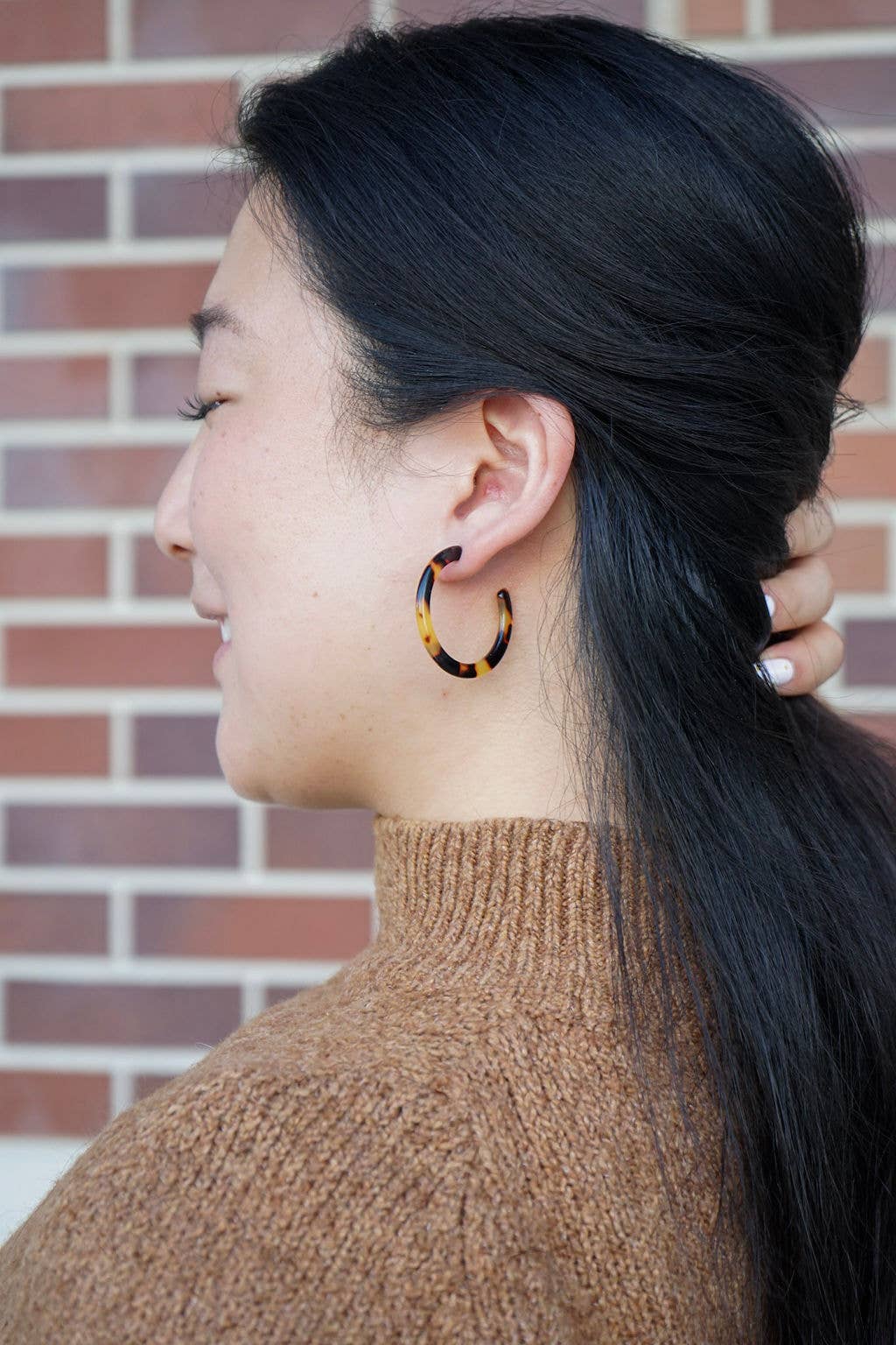 Camy Hoop Earrings - Tortoise