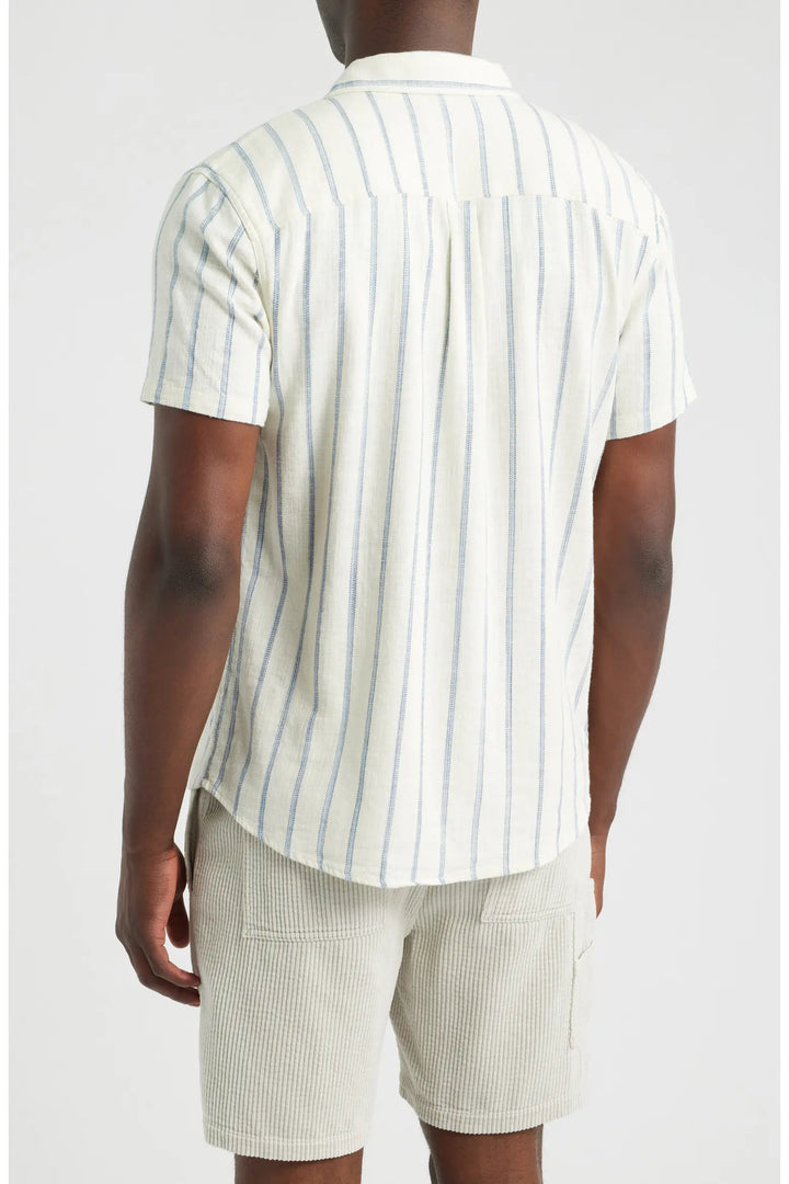 Classic Stretch Selvage Shirt - Natural/Navy Stripe