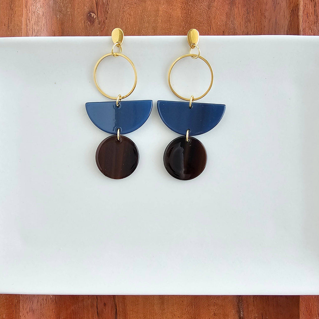 Wren Earrings - Navy & Mahogany // Jewelry, Fall