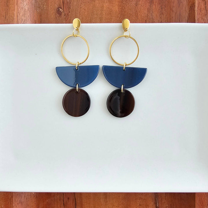 Wren Earrings - Navy & Mahogany // Jewelry, Fall
