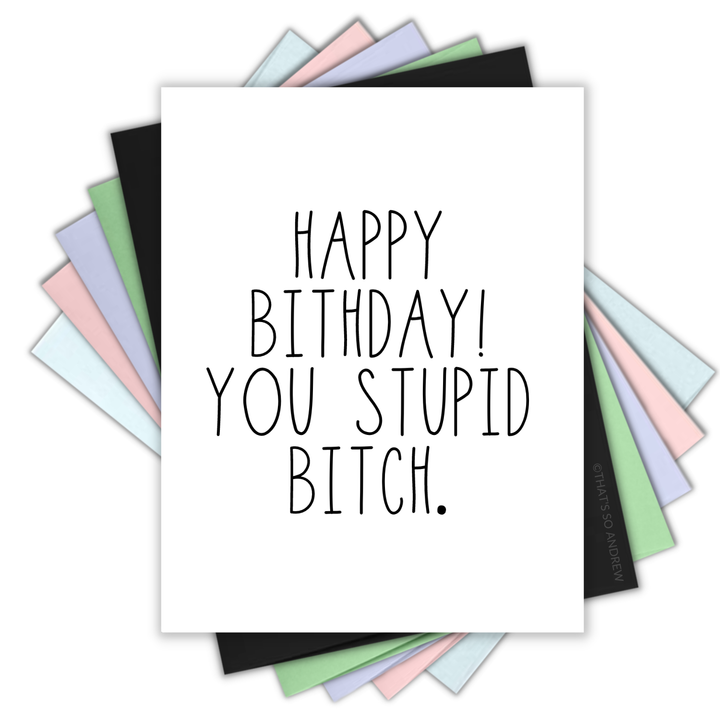 Happy Birthday You Stupid B*tch Birthday Card