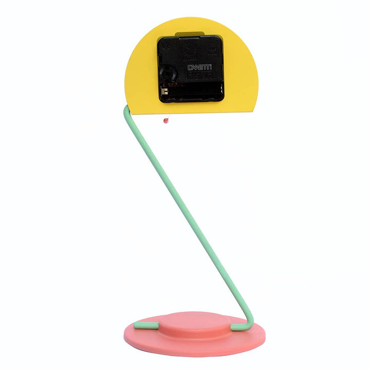 Peacock Desk Clock - Movable Height - Memphis Design