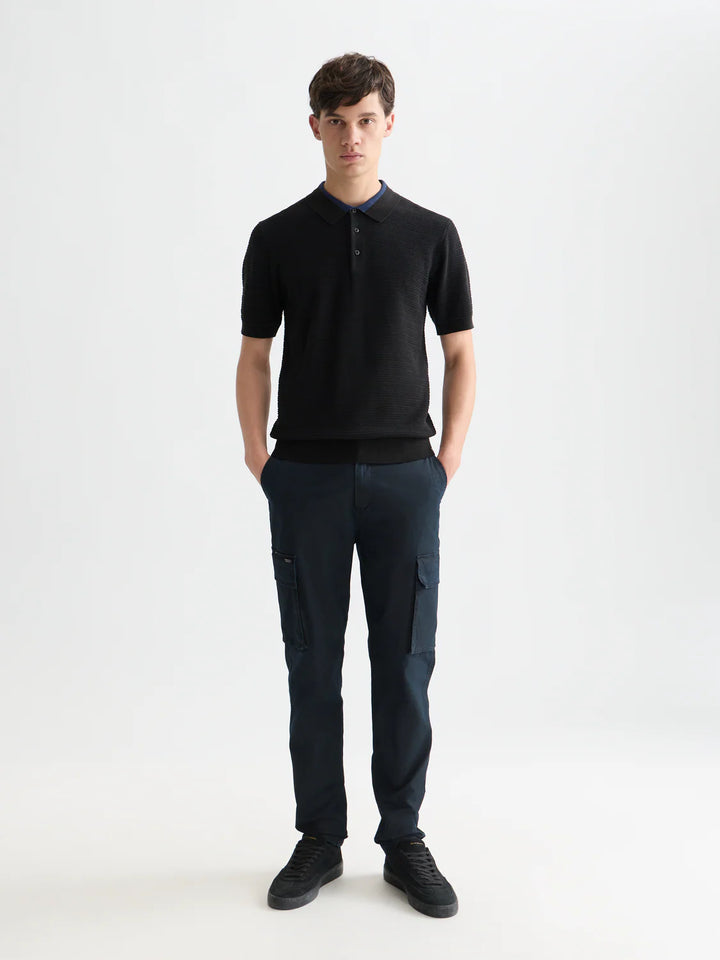 Stuart Washed Cotton-Blend Regular Slim-Fit Cargo Navy