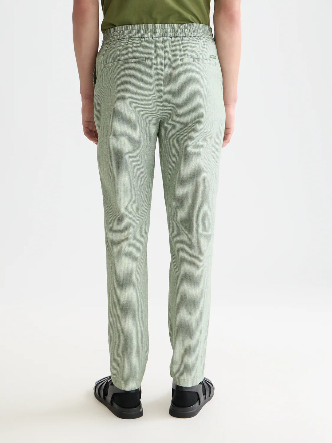 Warren Yarn-Dyed Cotton/Linen Regular Straight-Fit Jogger Garden Green Stripe