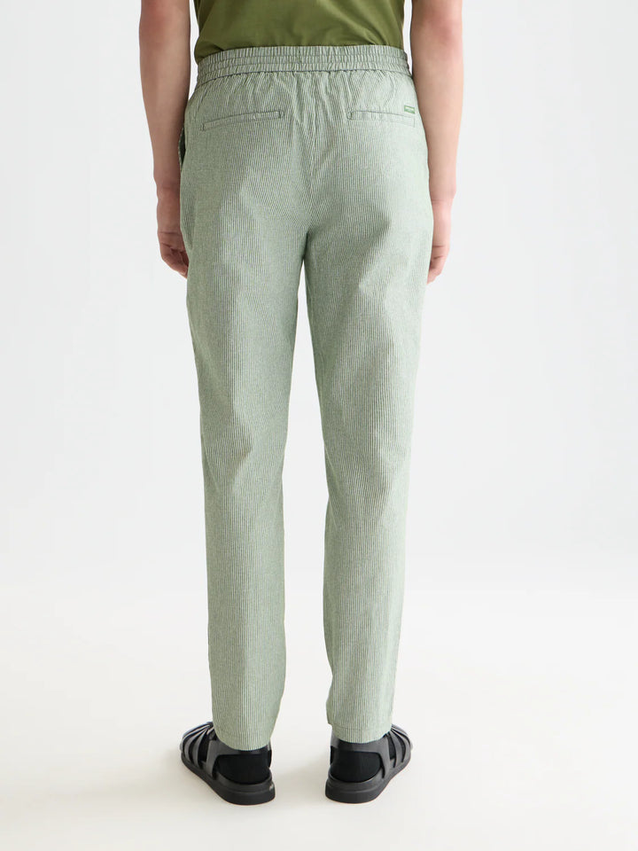 Warren Yarn-Dyed Cotton/Linen Regular Straight-Fit Jogger Garden Green Stripe