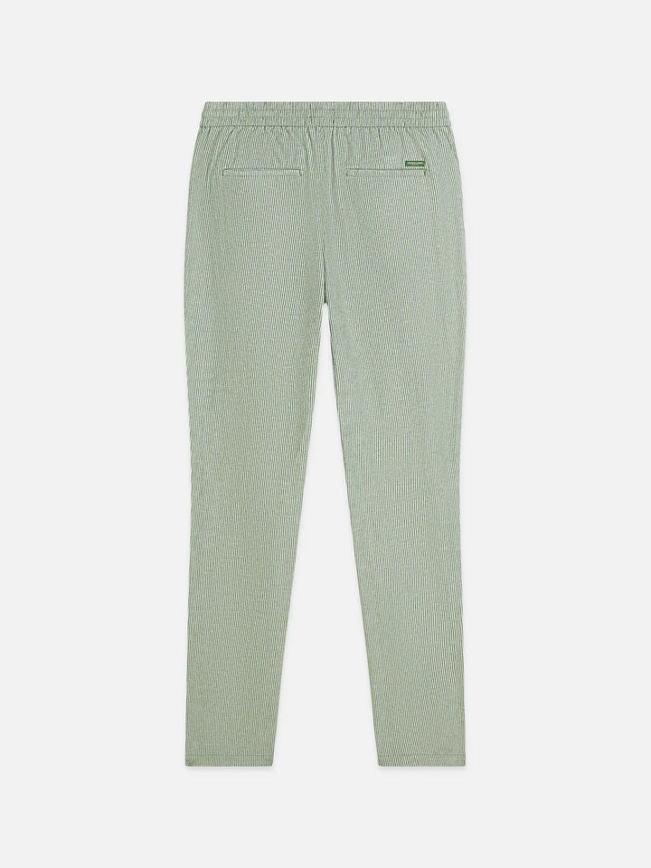Warren Yarn-Dyed Cotton/Linen Regular Straight-Fit Jogger Garden Green Stripe