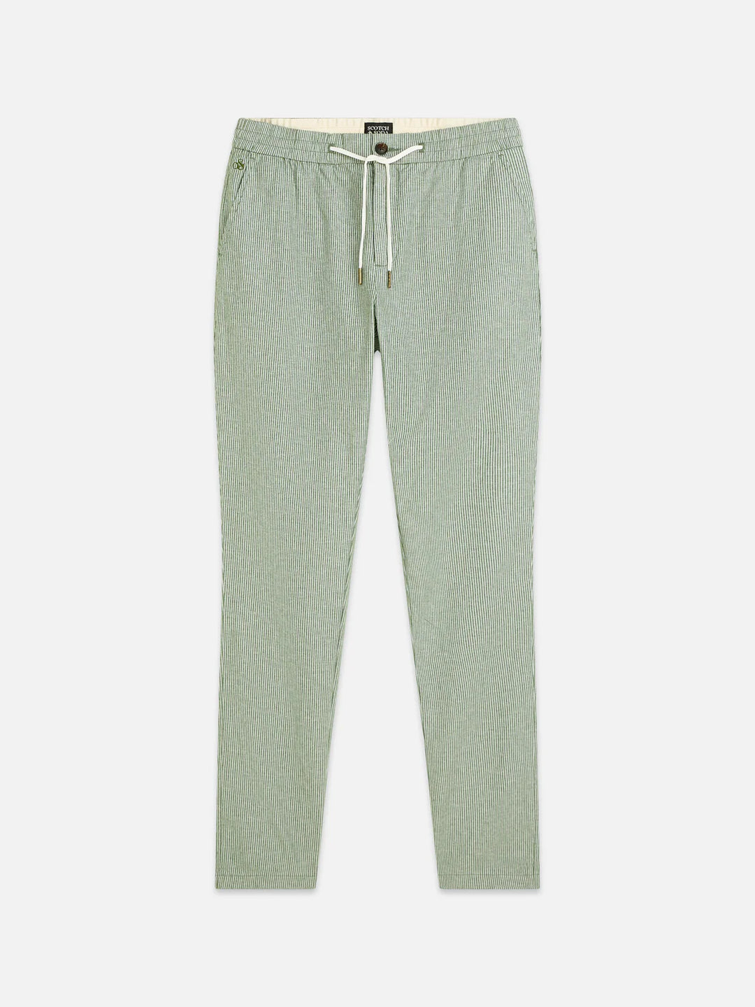 Warren Yarn-Dyed Cotton/Linen Regular Straight-Fit Jogger Garden Green Stripe