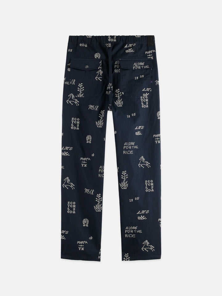Embroidered Cotton-Blend Relaxed Straight-Fit Chino Marfa Cross Stitch Spaced Carbon