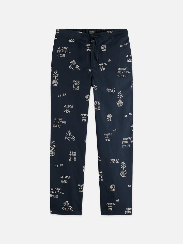 Embroidered Cotton-Blend Relaxed Straight-Fit Chino Marfa Cross Stitch Spaced Carbon