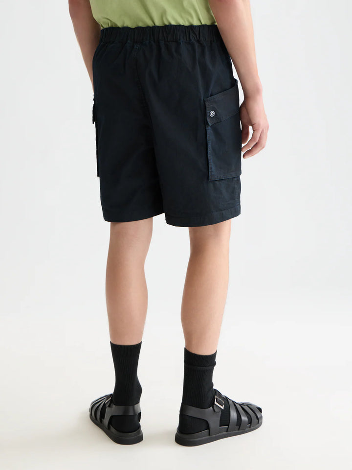 Washed Cotton-Blend Cargo Loose-Fit Bermuda Shorts Pageant Blue