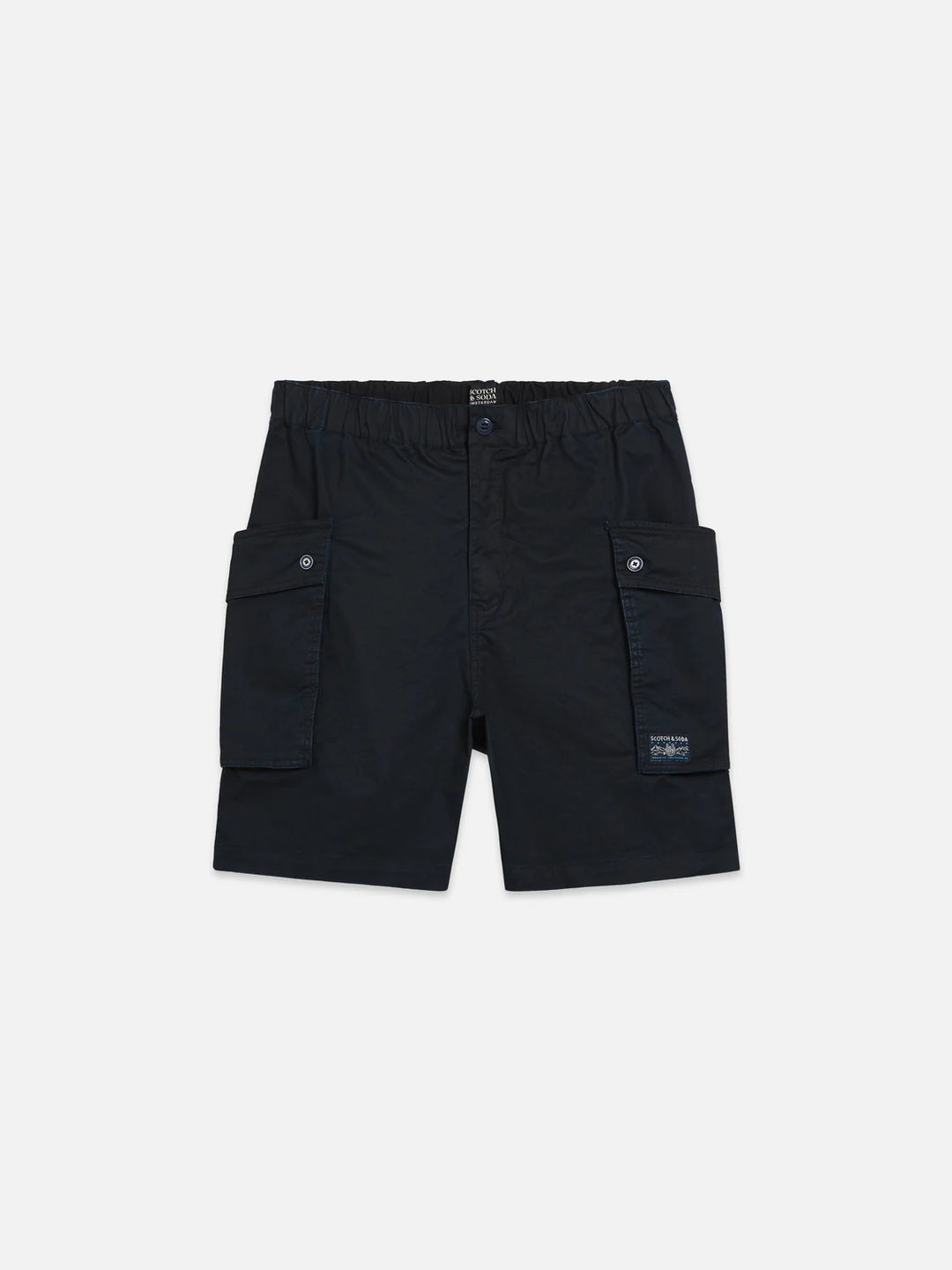 Washed Cotton-Blend Cargo Loose-Fit Bermuda Shorts Pageant Blue