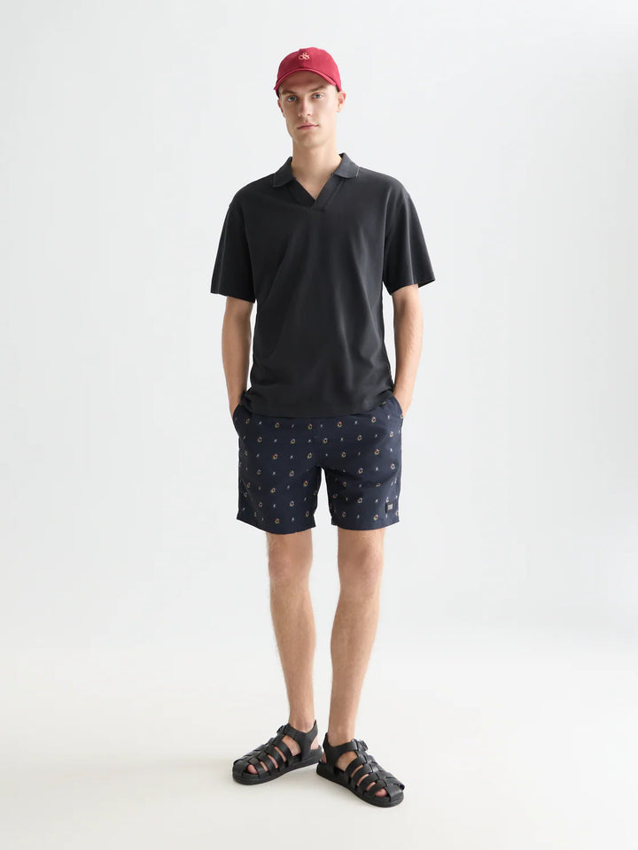 3 Crosses Pique Relaxed-Fit Garment-Dyed Polo Meteorite