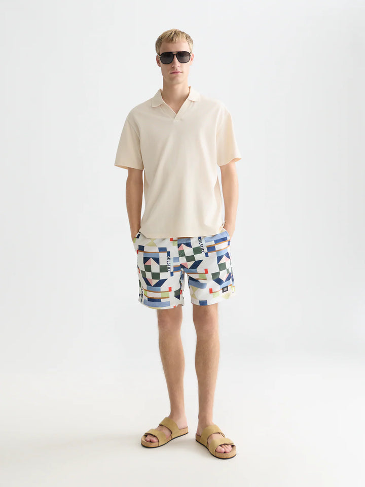 3 Crosses Pique Relaxed-Fit Garment-Dyed Polo Eggnog