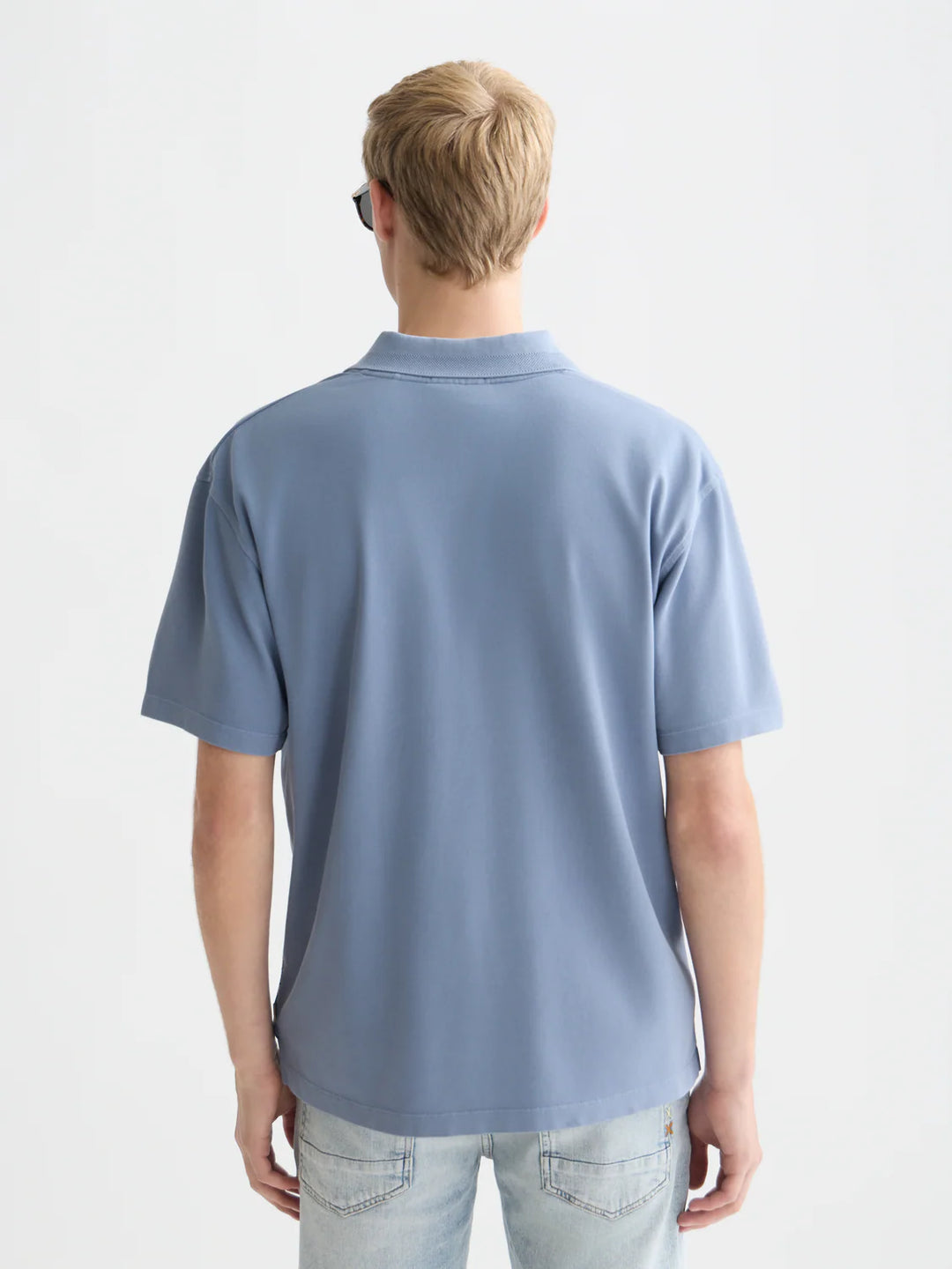 3 Crosses Pique Relaxed-Fit Garment-Dyed Polo Infinity