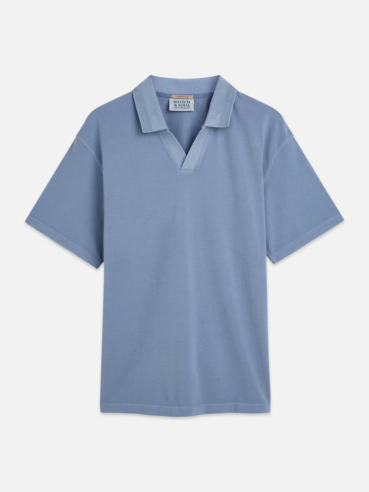 3 Crosses Pique Relaxed-Fit Garment-Dyed Polo Infinity