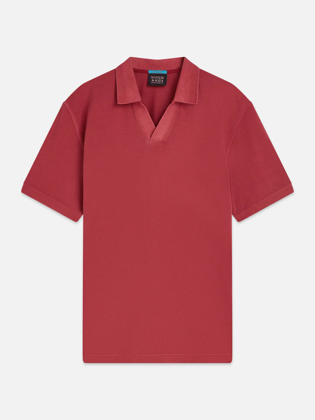 3 Crosses Pique Relaxed-Fit Garment-Dyed Polo Biking Red