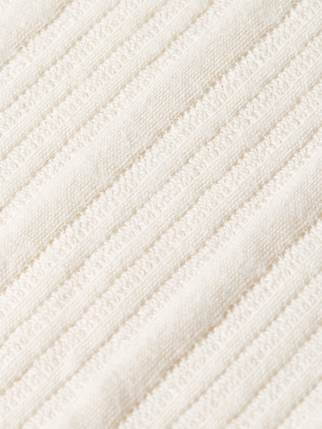 Structured Ribbed Relaxed-Fit Polo Eggnog