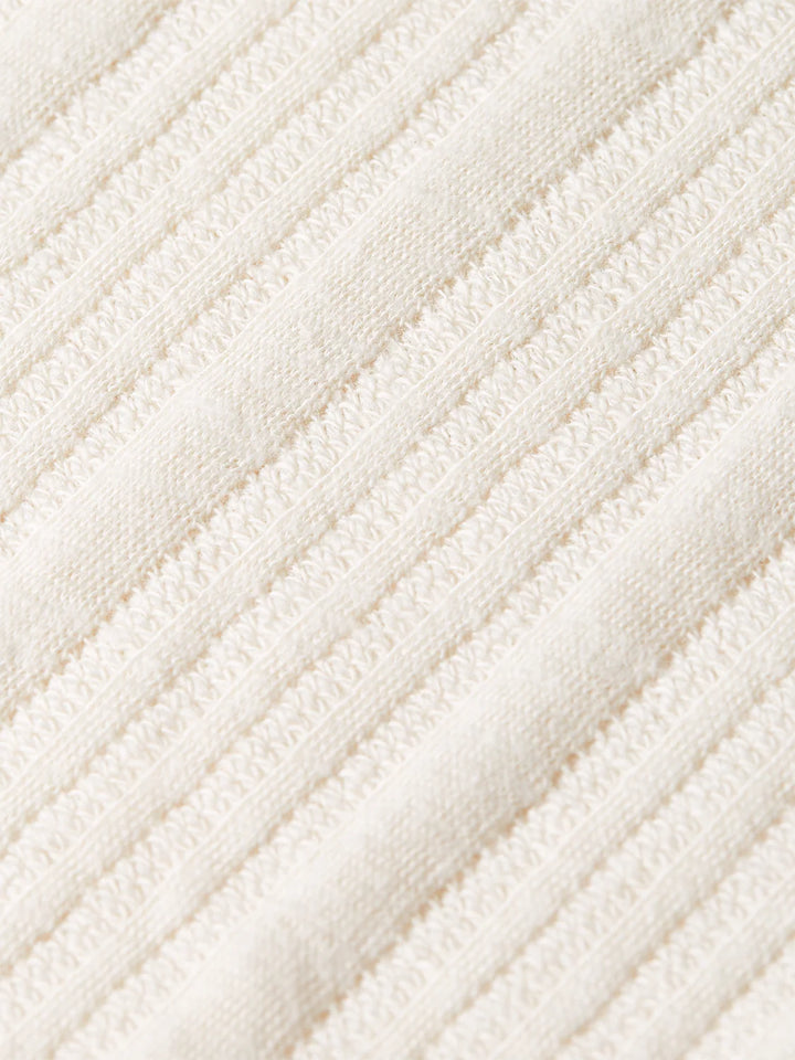 Structured Ribbed Relaxed-Fit Polo Eggnog