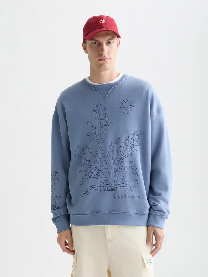 Embroidered Loose-Fit Sweatshirt Infinity