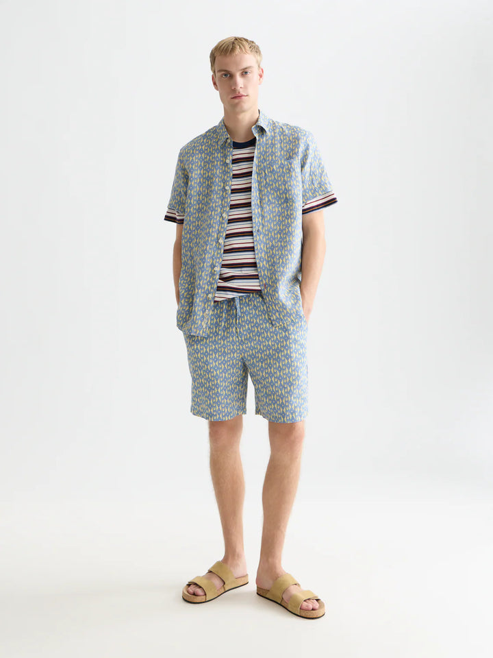 Fave Printed Linen Relaxed-Fit Bermuda Shorts