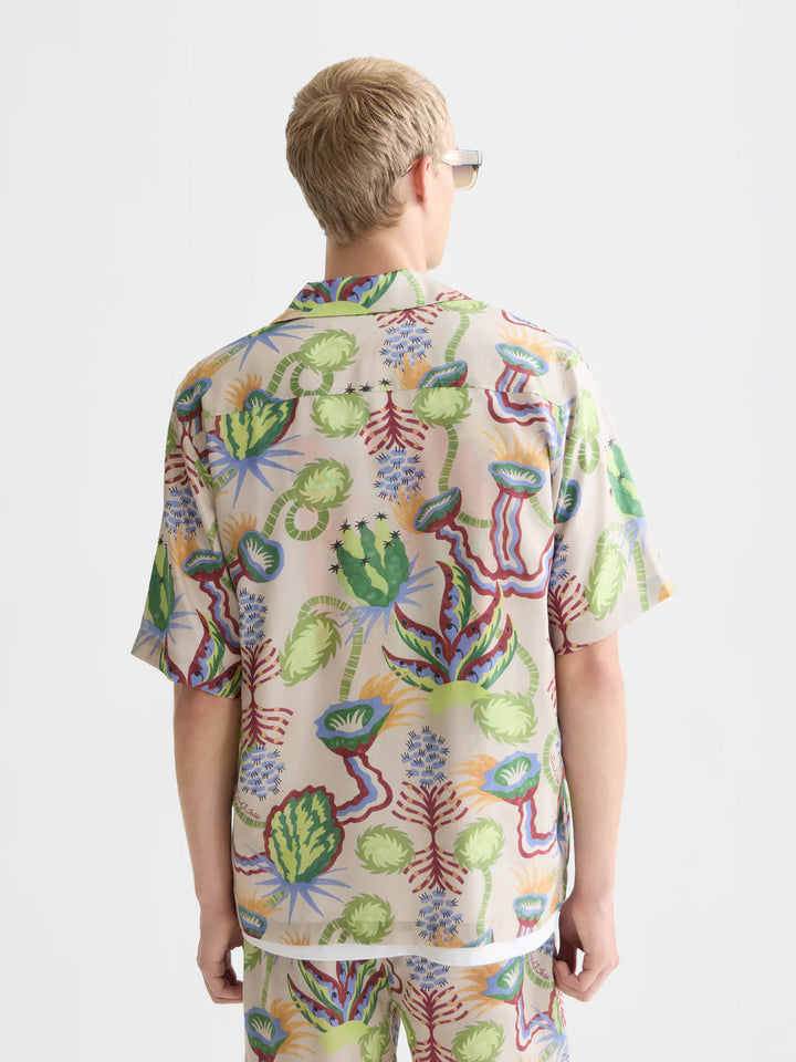 Printed Tencel Relaxed-Fit Short-Sleeved Shirt Desert Floral Canyon Clay