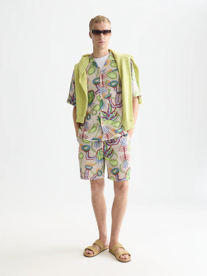 Printed Tencel Relaxed-Fit Short-Sleeved Shirt Desert Floral Canyon Clay