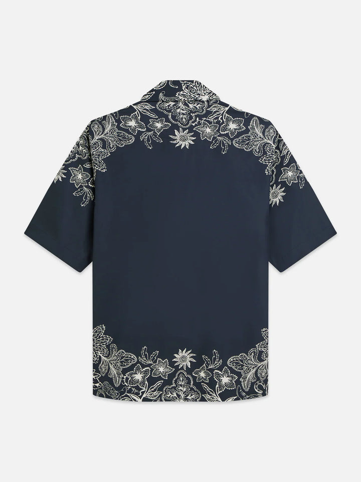 Printed Lyocell Relaxed-Fit Short-Sleeved Shirt Horse Bandana Dress Blues