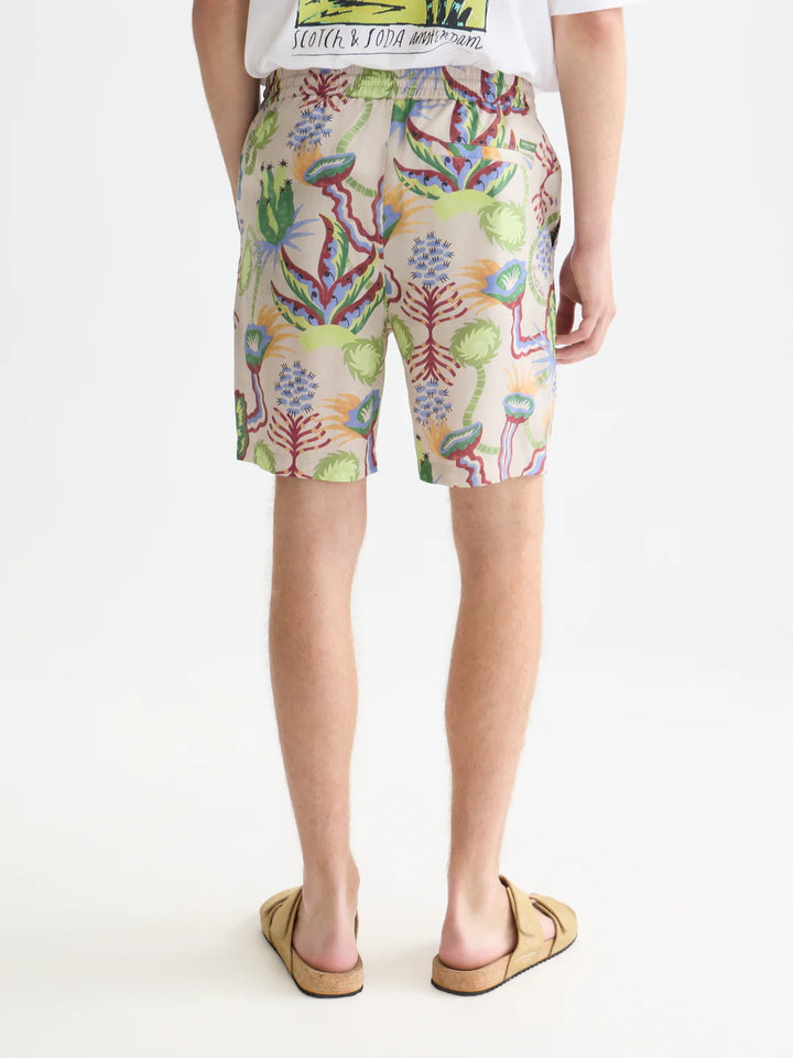 Fave Printed Tencel Relaxed-Fit Bermuda Shorts Desert Floral Infinity