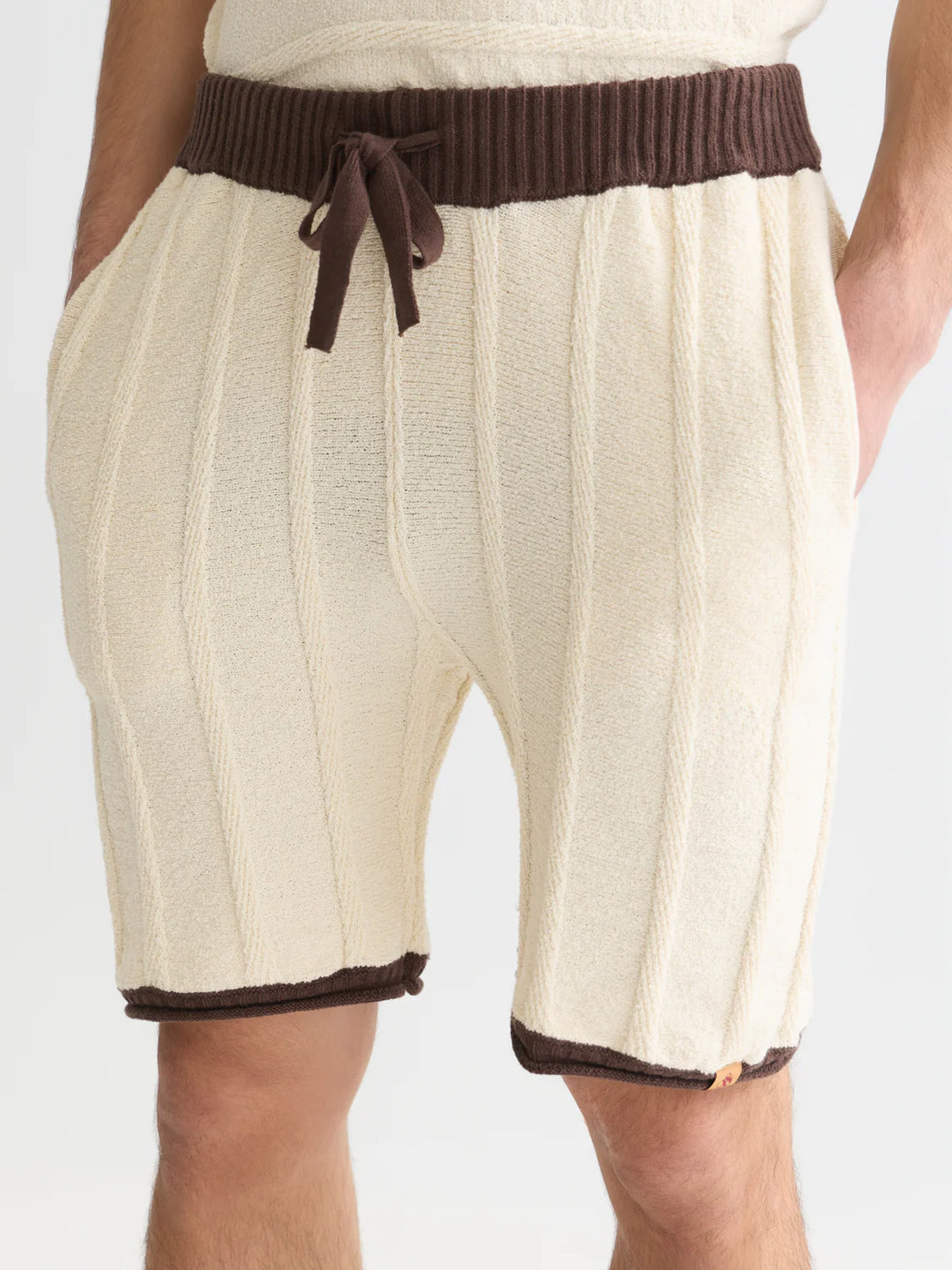 Structured Knitted Shorts Eggnog