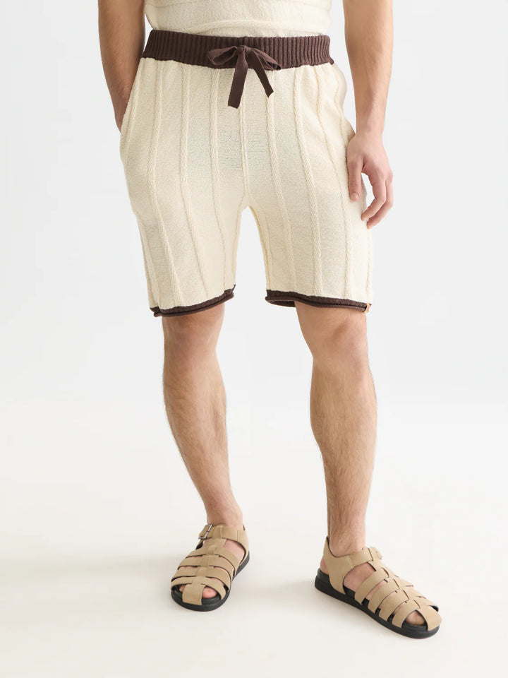 Structured Knitted Shorts Eggnog