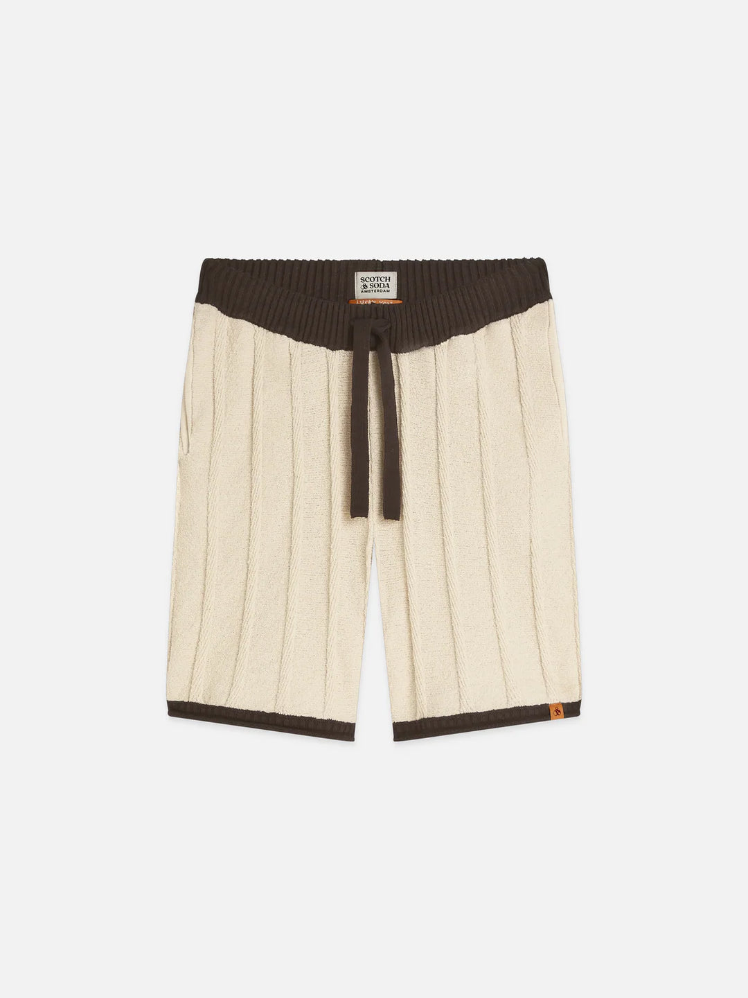 Structured Knitted Shorts Eggnog