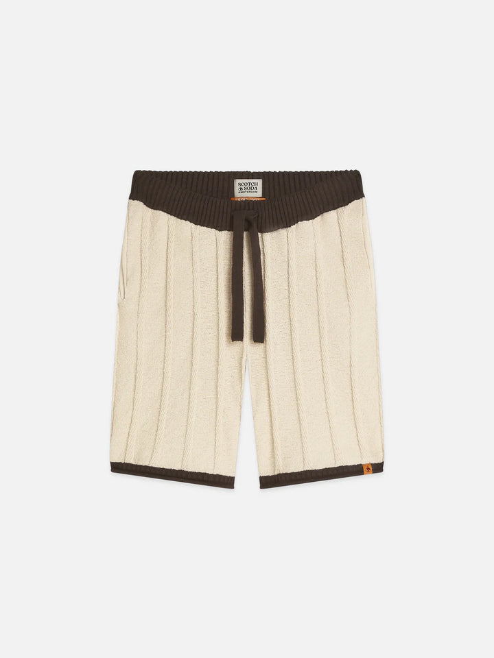 Structured Knitted Shorts Eggnog