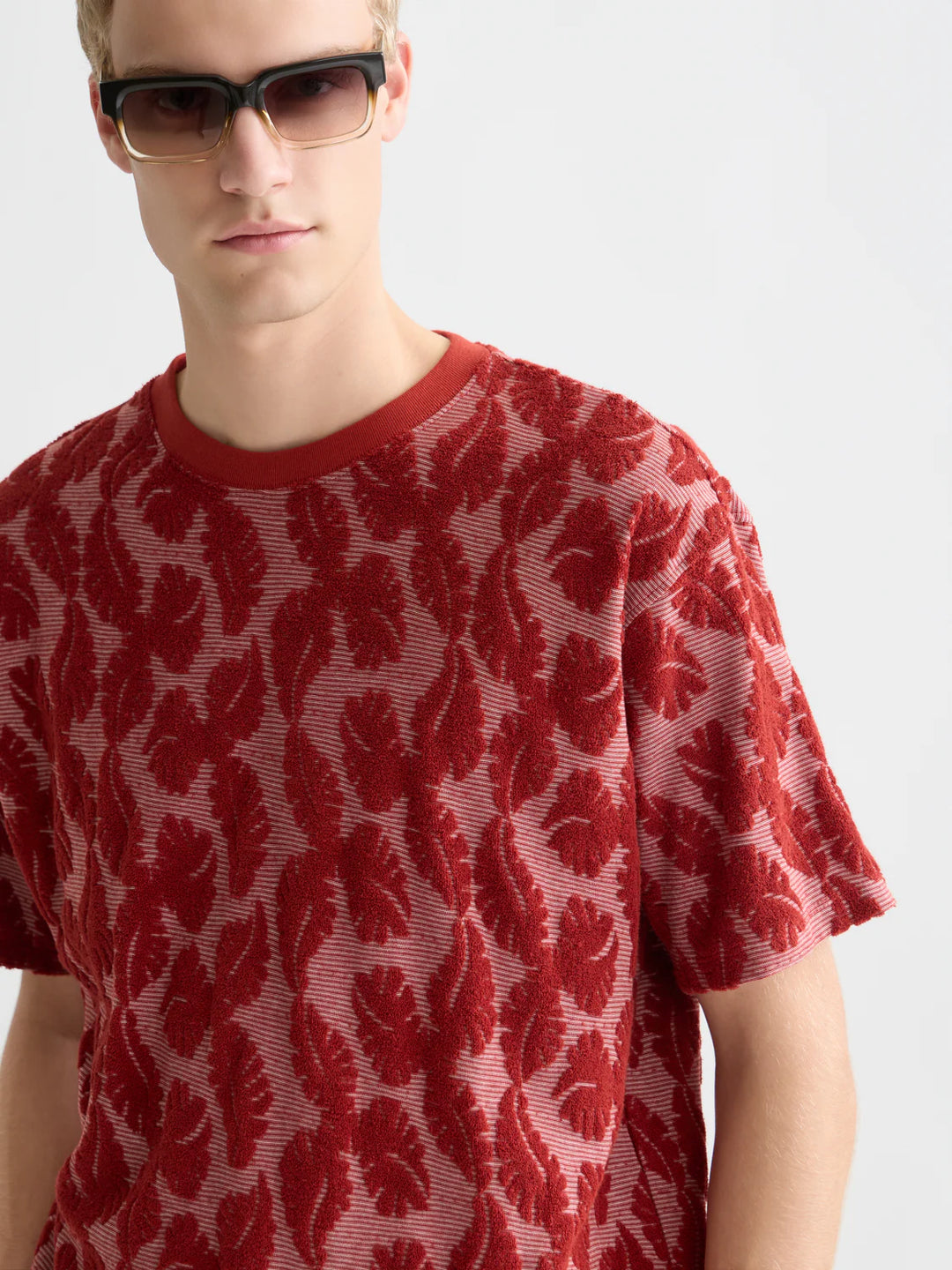 Jacquard Feeder Stripe Relaxed-Fit T-Shirt Bossa Nova