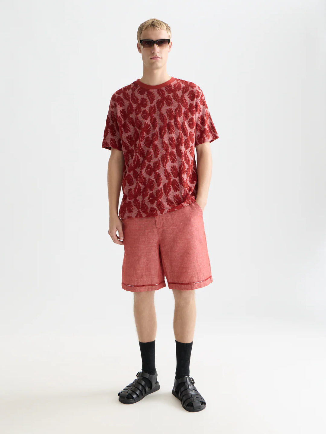 Jacquard Feeder Stripe Relaxed-Fit T-Shirt Bossa Nova