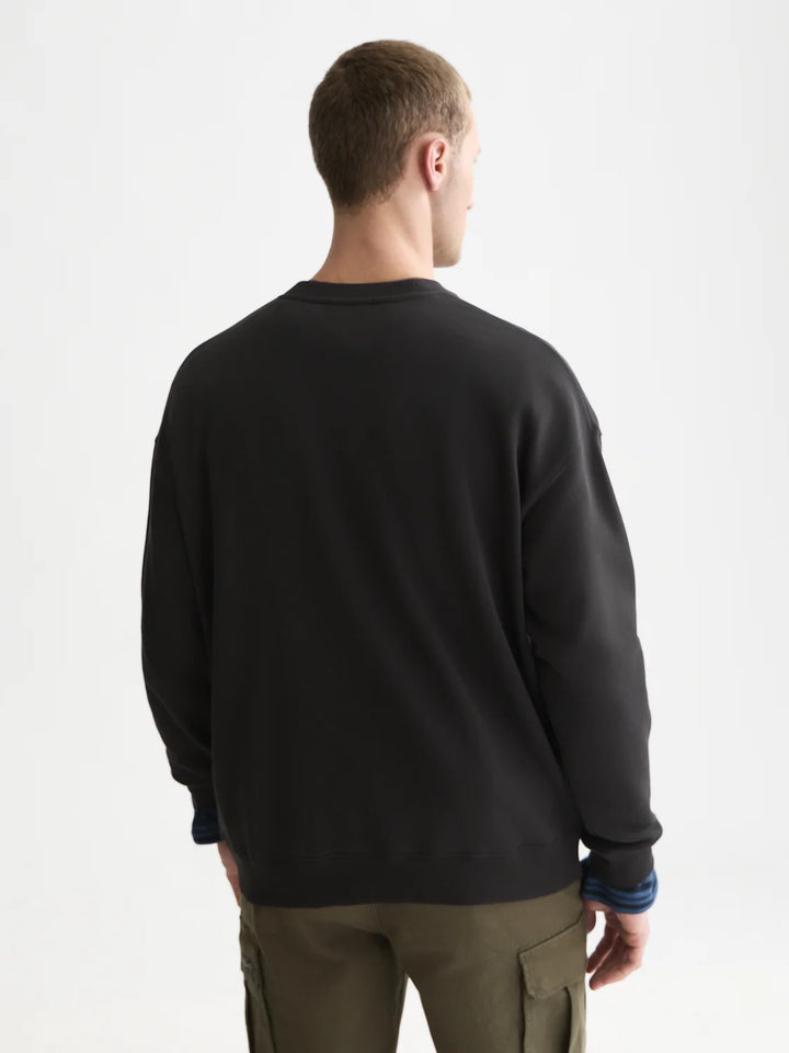 Placed Embroidered Artwork Loose-Fit Sweatshirt-Meteorite