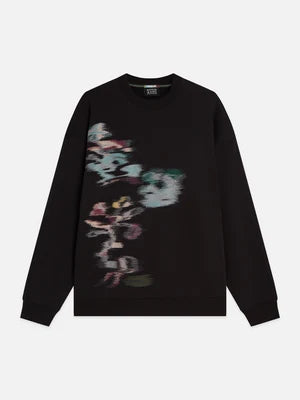 Placed Embroidered Artwork Loose-Fit Sweatshirt-Meteorite