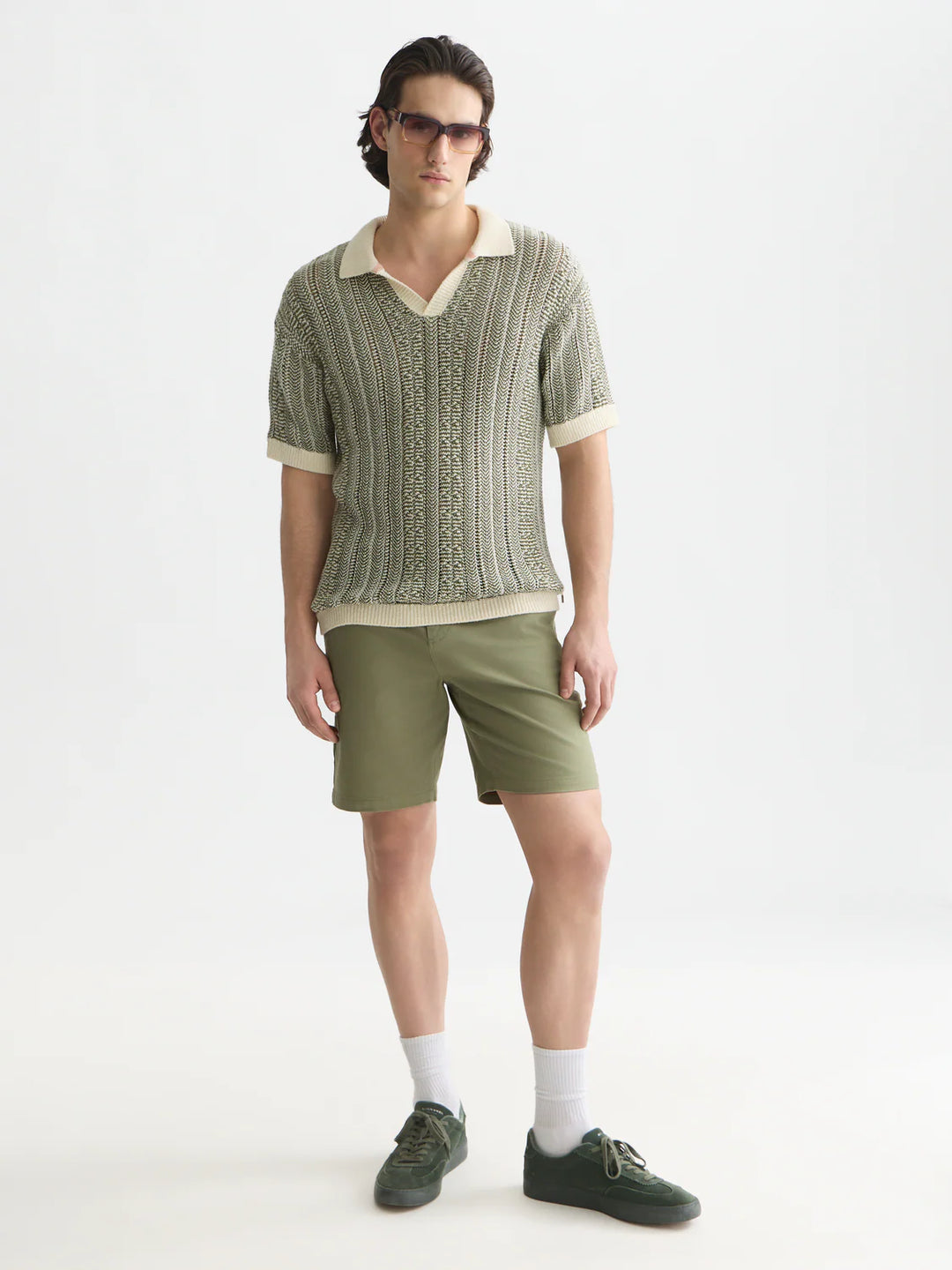 Multi Stitch Extra Dropped Shoulder Polo Eggnog Melange