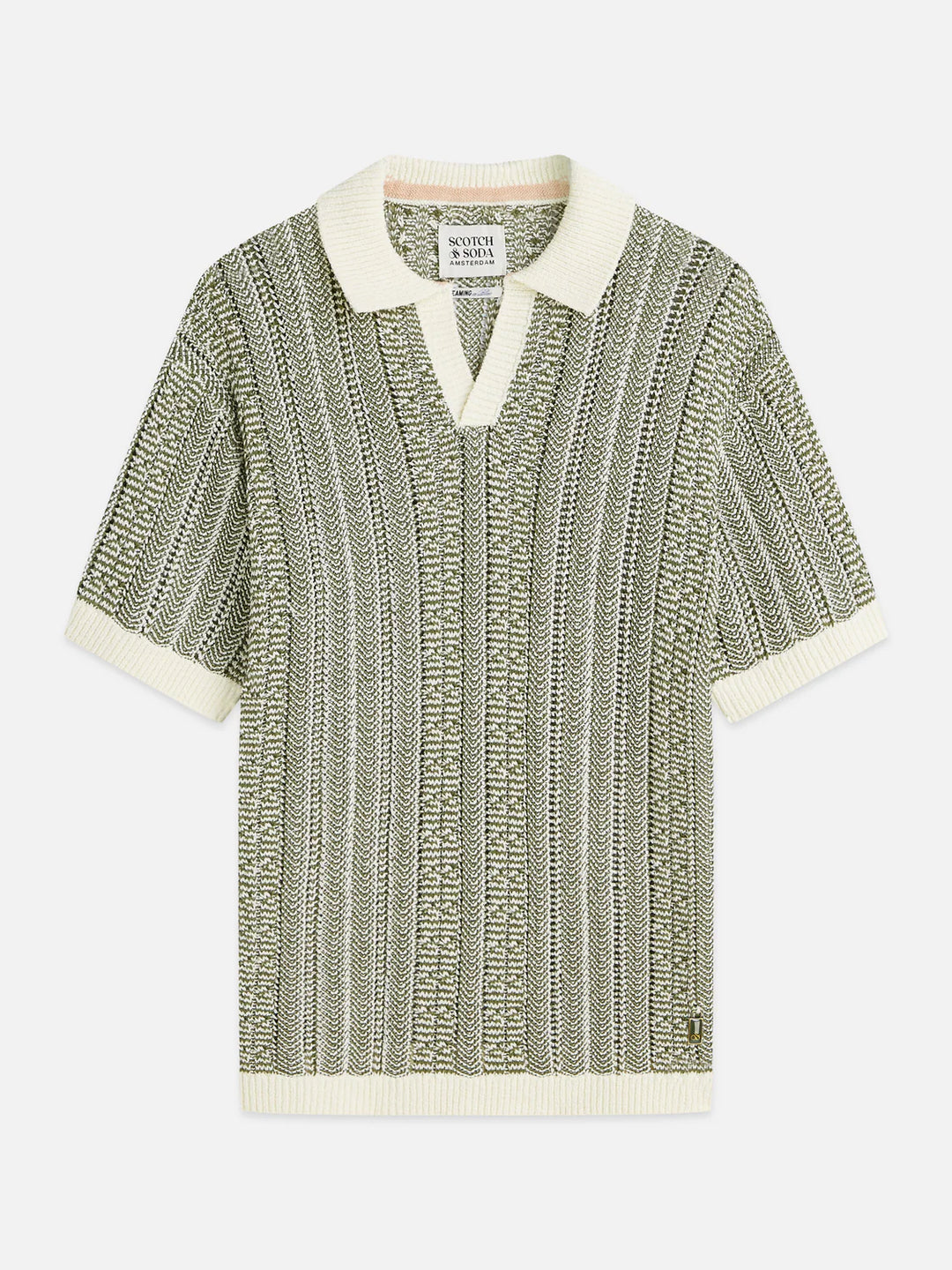 Multi Stitch Extra Dropped Shoulder Polo Eggnog Melange