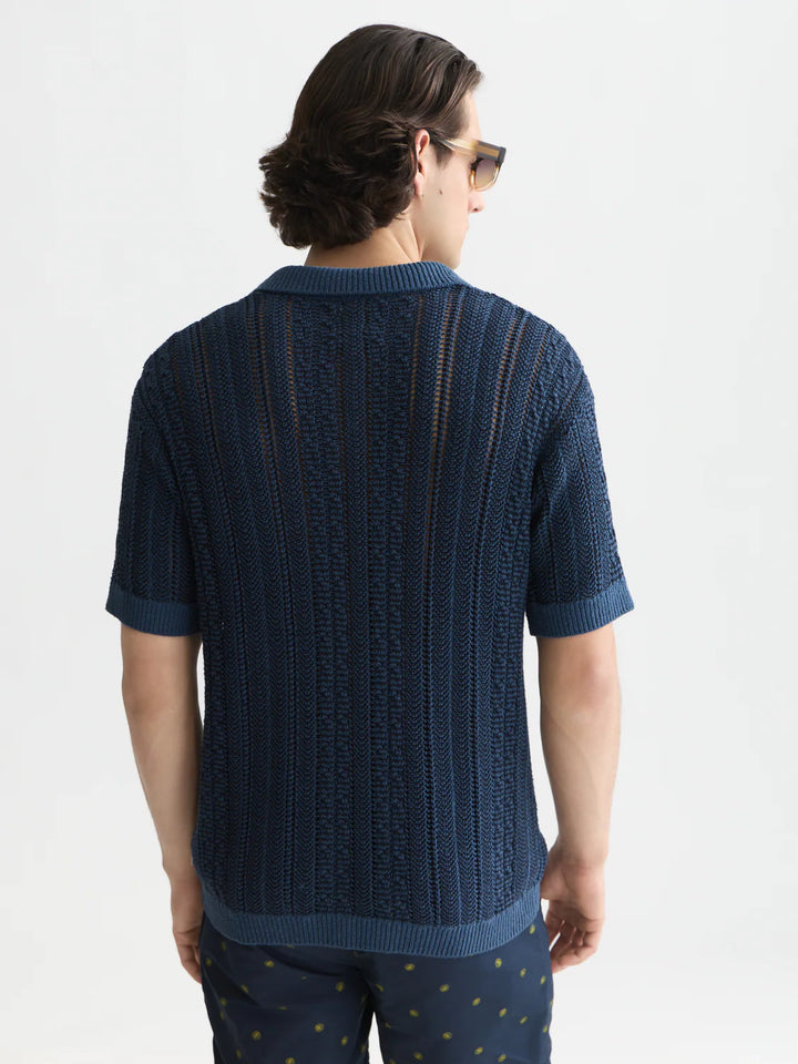 Multi Stitch Extra Dropped Shoulder Polo Ensign Blue