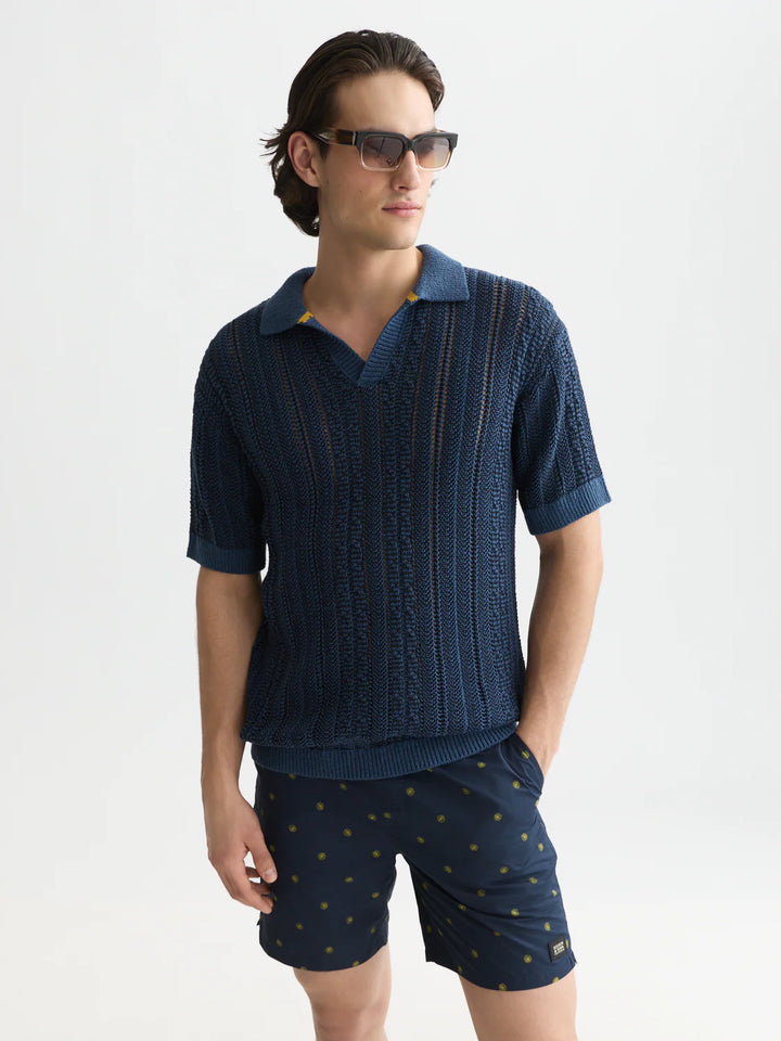 Multi Stitch Extra Dropped Shoulder Polo Ensign Blue