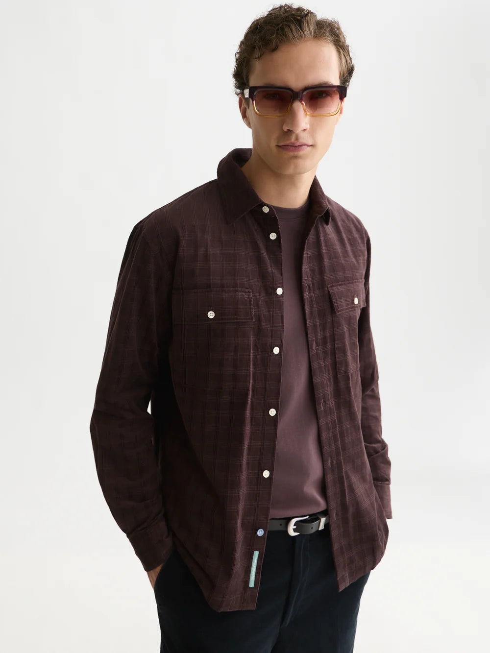 Corduroy Checked Relaxed-Fit Shirts - Raisin