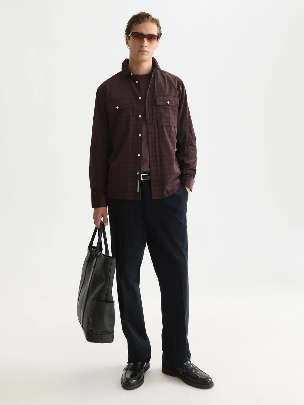 Corduroy Checked Relaxed-Fit Shirts - Raisin