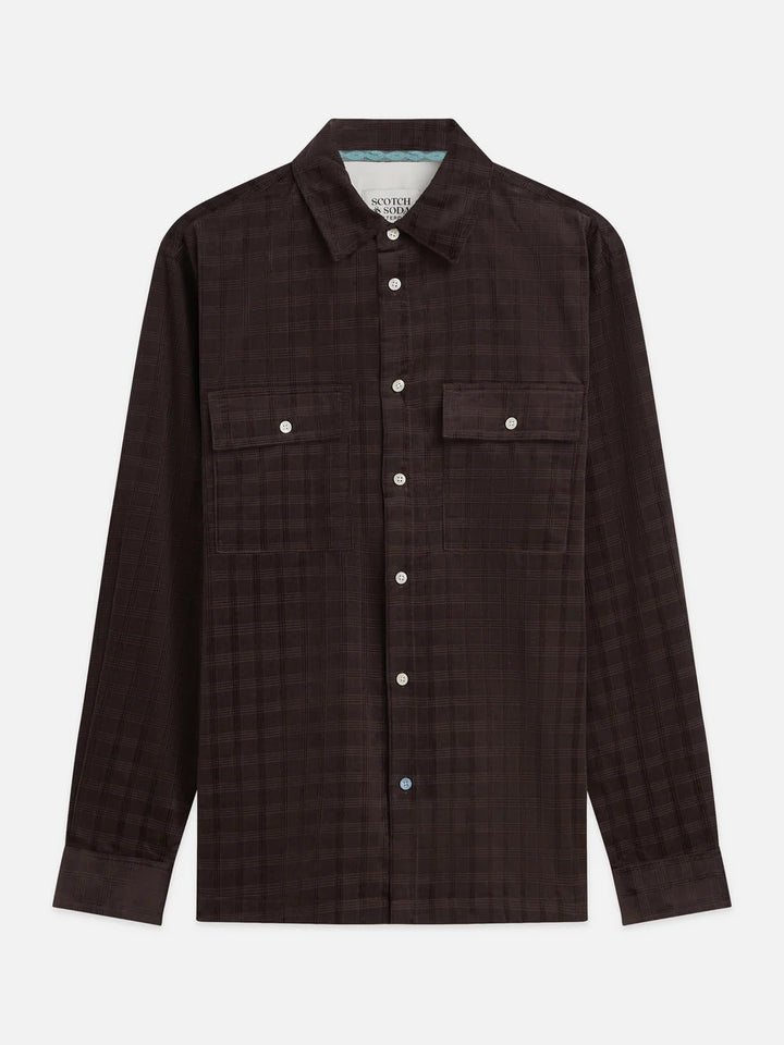 Corduroy Checked Relaxed-Fit Shirts - Raisin