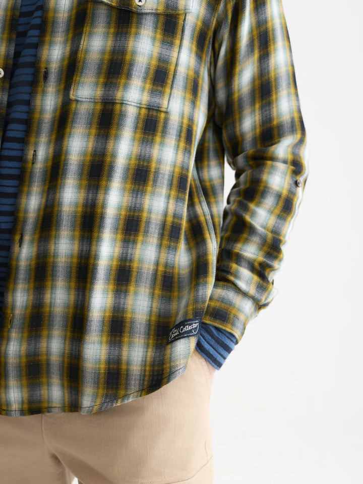 Double-Faced Check Relaxed-Fit Shirt - Meteorite Check