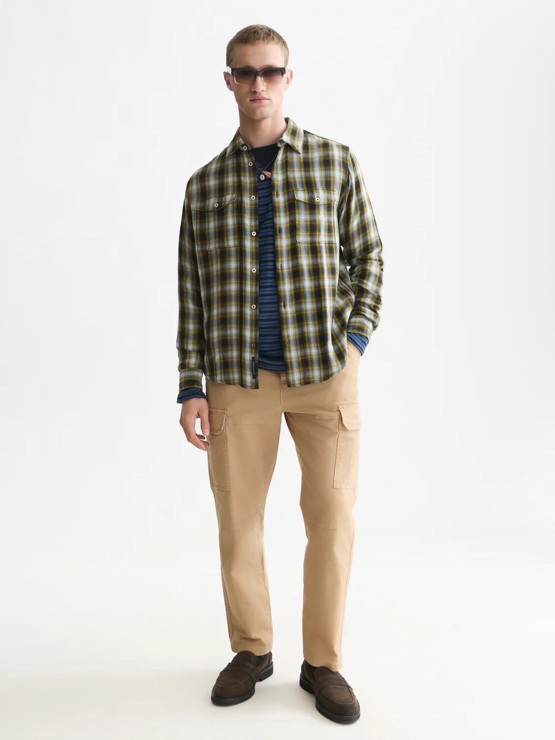 Double-Faced Check Relaxed-Fit Shirt - Meteorite Check