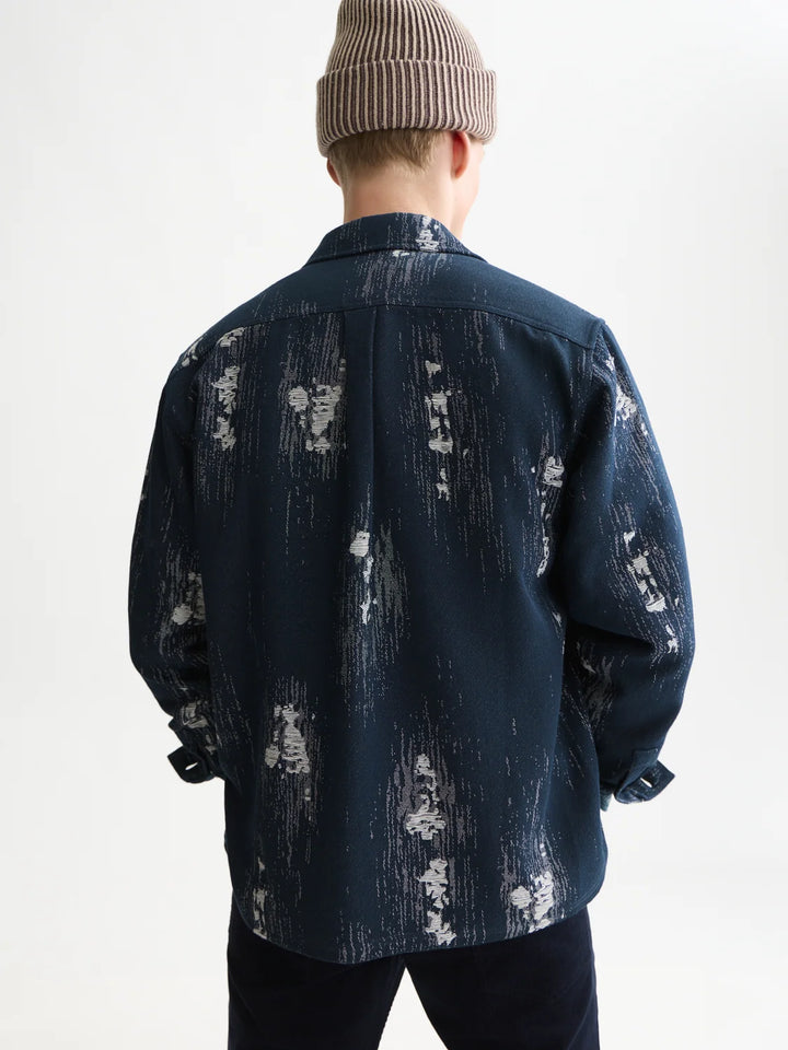 Jacquard Relaxed-Fit Overshirt - Sky Captain